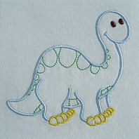 Embroidered Pillow Dino (Apatosaurus)