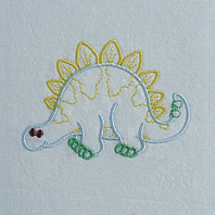 Embroidered Pillow Dino (Stegosaurus)