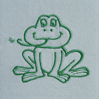 Embroidered Pillow Frog
