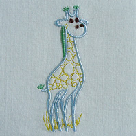 Embroidered Pillow Giraffe