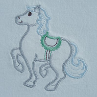 Embroidered Pillow Horse