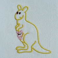 Embroidered Pillow Kangaroo
