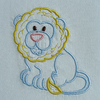 Embroidered Pillow Lion