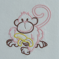 Embroidered Pillow Monkey
