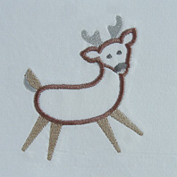 Embroidered Pillow Reindeer