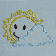 Embroidered Pillow Sun Cloud